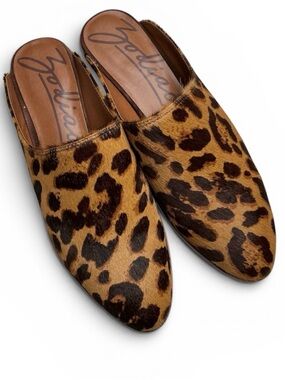 NWT Zodiac Leopard Print Calf Hair Leather Mule Flats w/Box Size 9